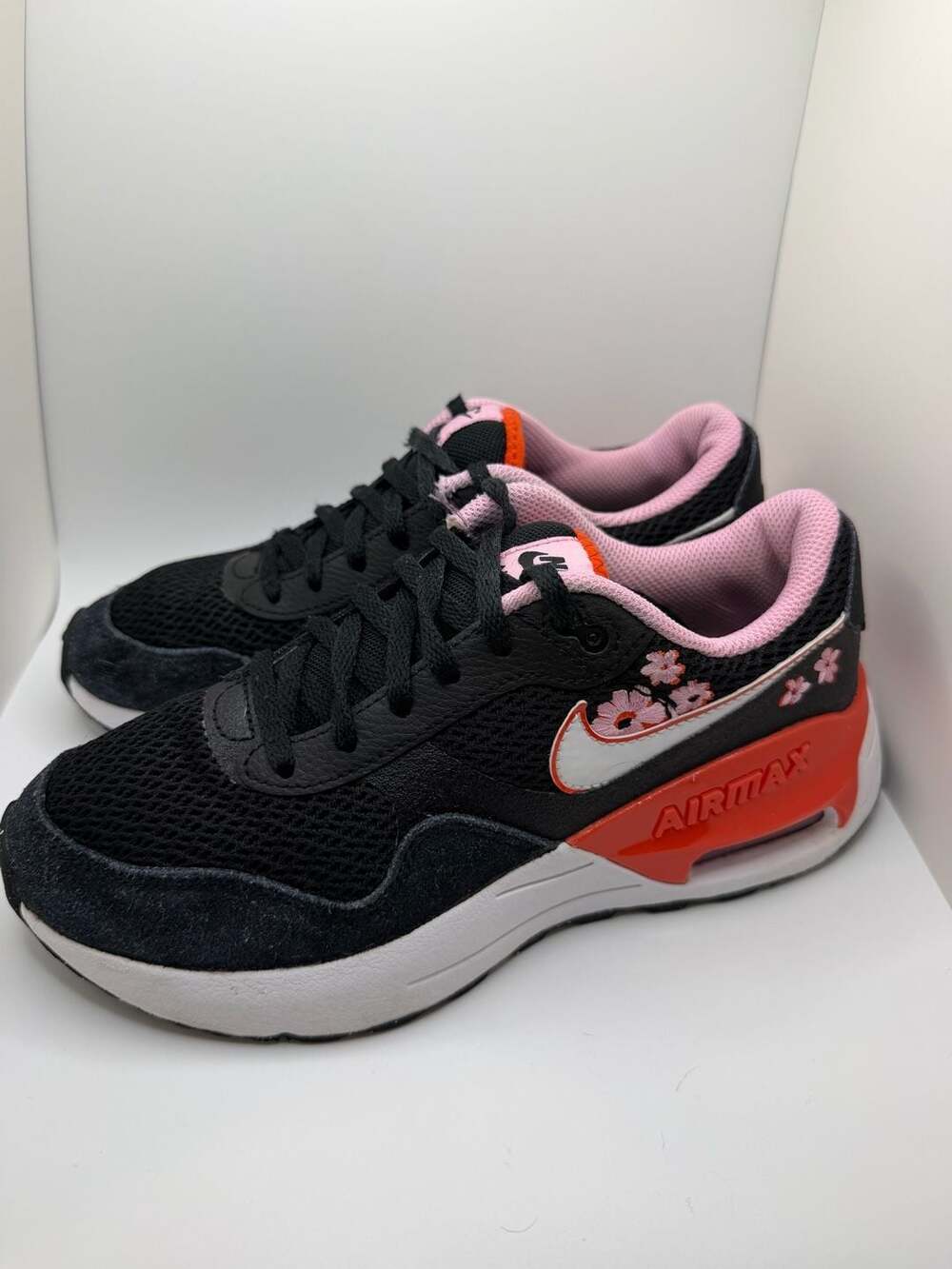 Nike Air Max SYSTM SE GS 'Floral' Black/Picante Red/Pink Rise Sneakers